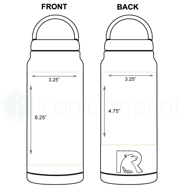 RTIC 26 oz Bottle Imprint Area