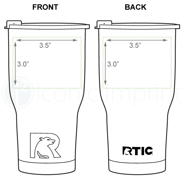 RTIC 30 oz Tumbler Imprint Area