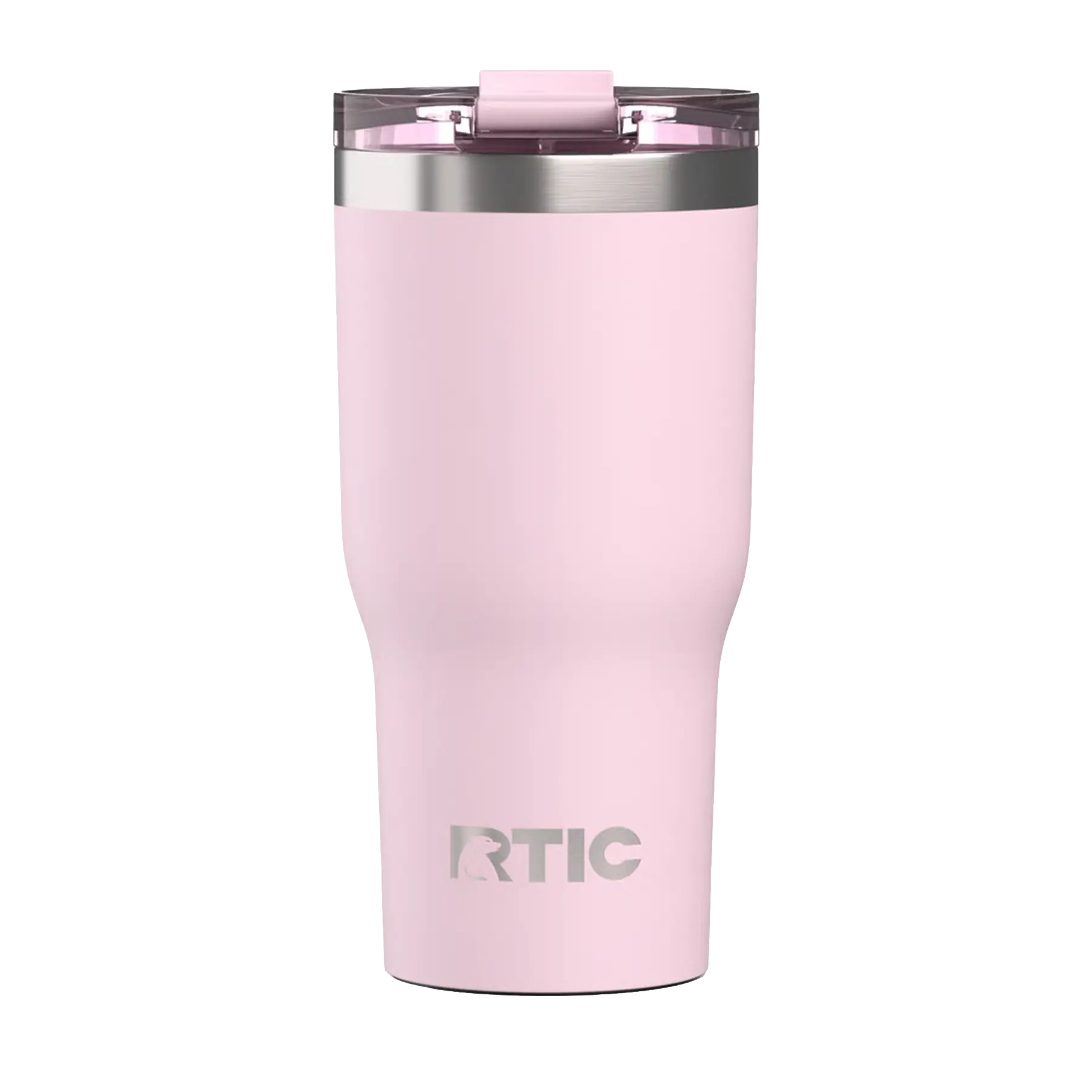 Back view of pale pink RTIC 30 oz Essential insulated tumbler