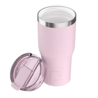 Ceramic-lined interior of pale pink RTIC 30 oz Essential tumbler