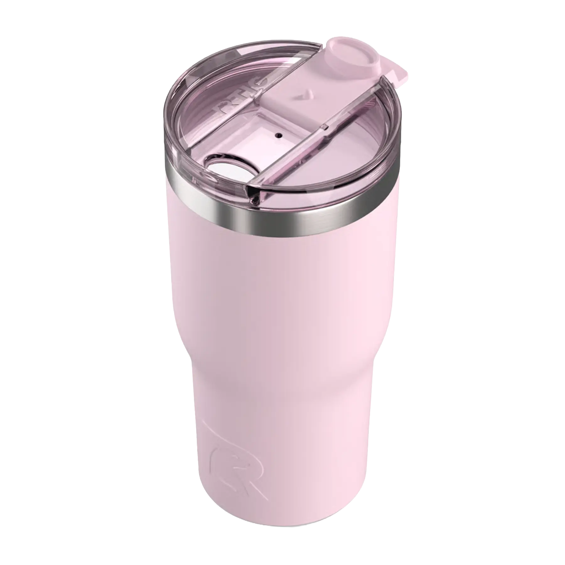 Spill-resistant travel lid for pale pink RTIC 30 oz Essential tumbler