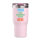 Personalized pale pink RTIC 30 oz Essential ceramic-lined tumbler with custom UV full color print logo, monogram, or design