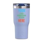 Personalized periwinkle RTIC 30 oz Essential ceramic-lined tumbler with custom UV full color print logo, monogram, or design