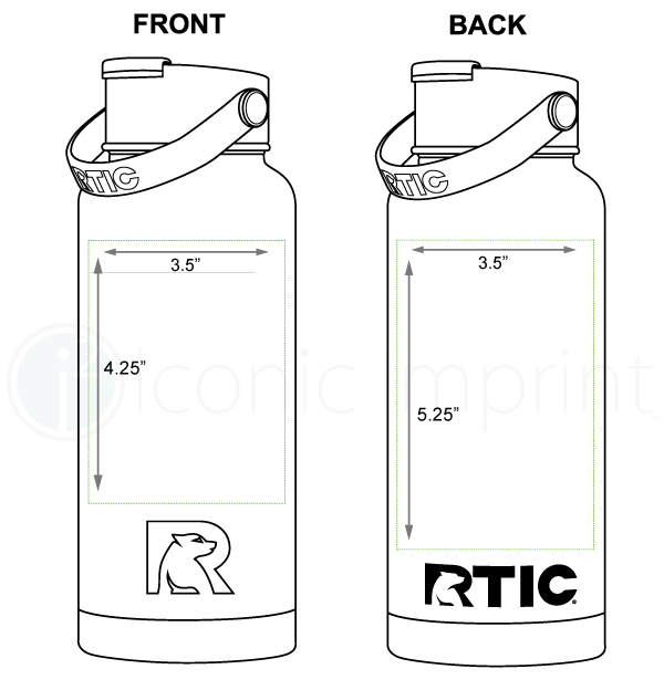 RTIC 32 oz Outback Water Bottle Imprint Area