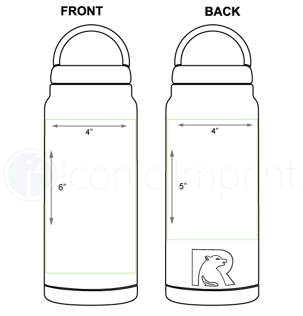 RTIC 36 oz Bottle Imprint Area