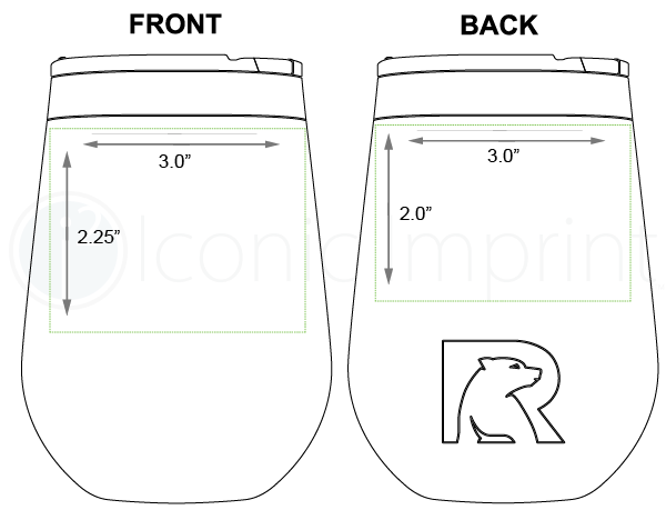 RTIC Cocktail Tumbler Imprint Area