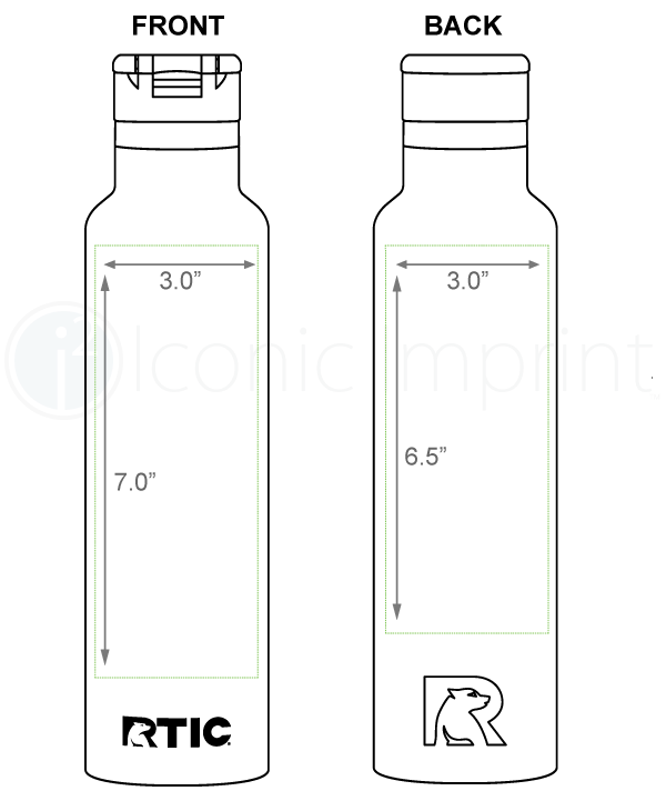 RTIC Journey 26 oz Water Bottle Imprint Area