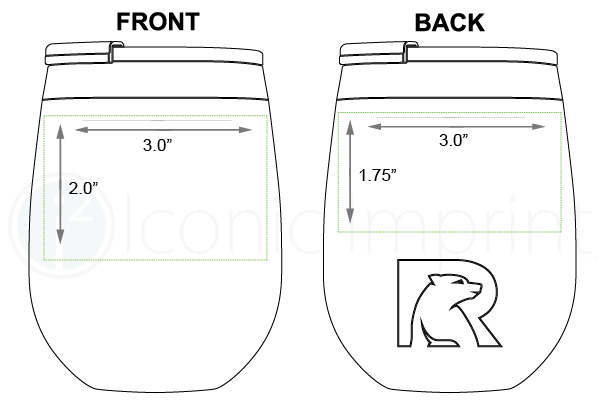 RTIC Wine Tumbler Imprint Area