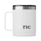 Back view of white RTIC 12 oz Essential insulated coffee mug