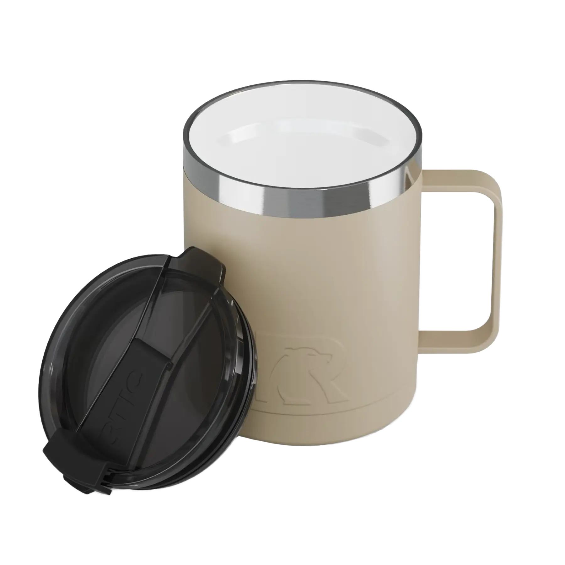 Ceramic-lined interior of beach RTIC 12 oz Essential coffee mug