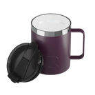 Ceramic-lined interior of plum RTIC 12 oz Essential coffee mug
