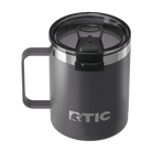 Spill-resistant flip lid for graphite RTIC 12 oz Essential coffee mug