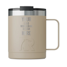 Personalized beach RTIC 12 oz Essential ceramic-lined coffee mug with custom laser engraved logo, monogram, or design
