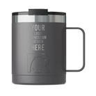 Personalized graphite RTIC 12 oz Essential ceramic-lined coffee mug with custom laser engraved logo, monogram, or design