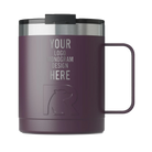 Personalized plum RTIC 12 oz Essential ceramic-lined coffee mug with custom laser engraved logo, monogram, or design