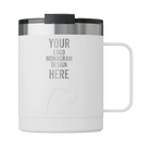 Personalized white RTIC 12 oz Essential ceramic-lined coffee mug with custom laser engraved logo, monogram, or design