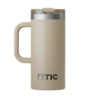Back view of beach RTIC 16 oz Road Trip insulated travel mug