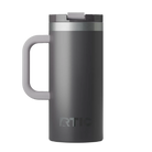 Back view of graphite RTIC 16 oz Road Trip insulated travel mug