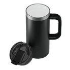 Ceramic-lined interior of black RTIC 16 oz Road Trip travel mug