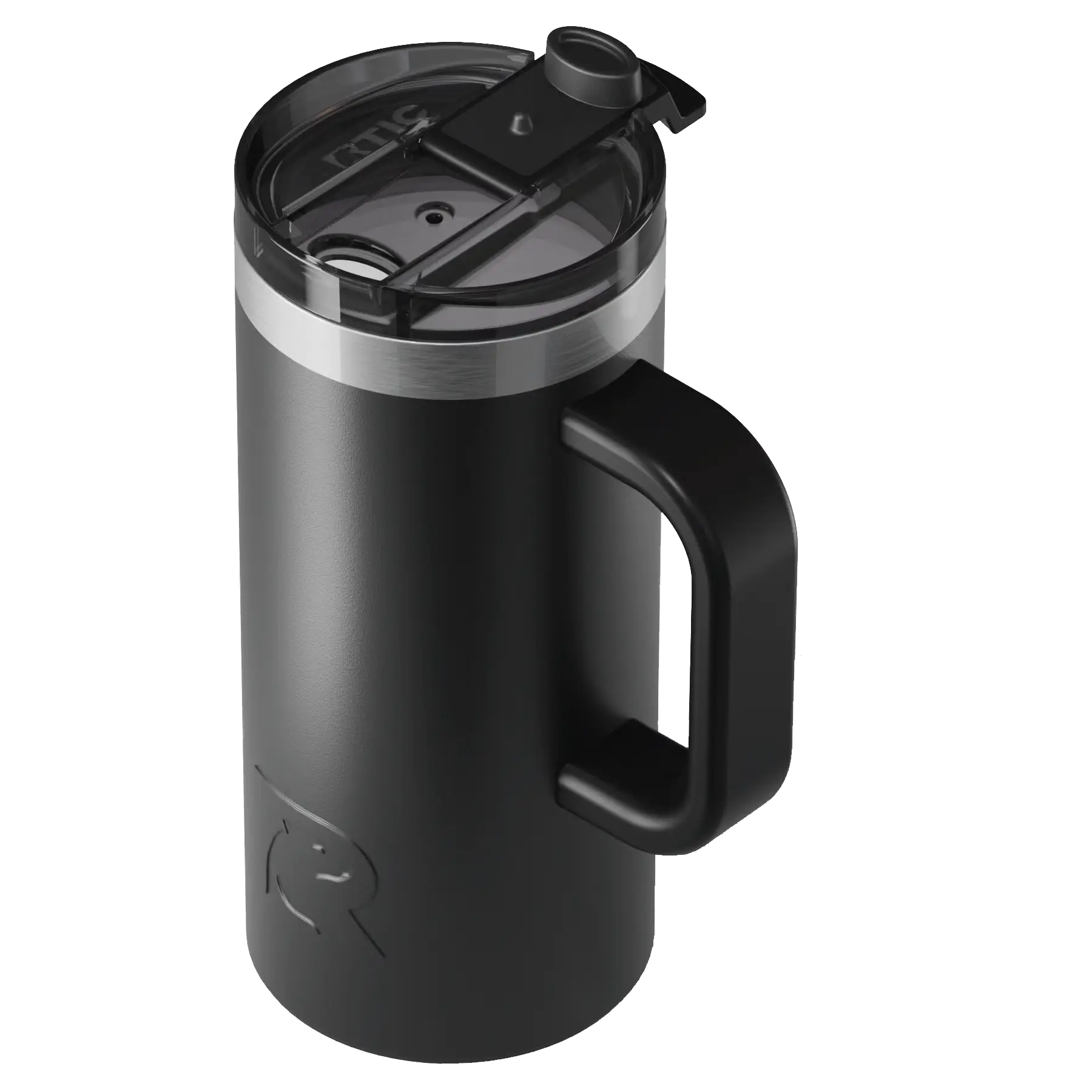 Spill-resistant flip lid for black RTIC 16 oz Road Trip travel mug