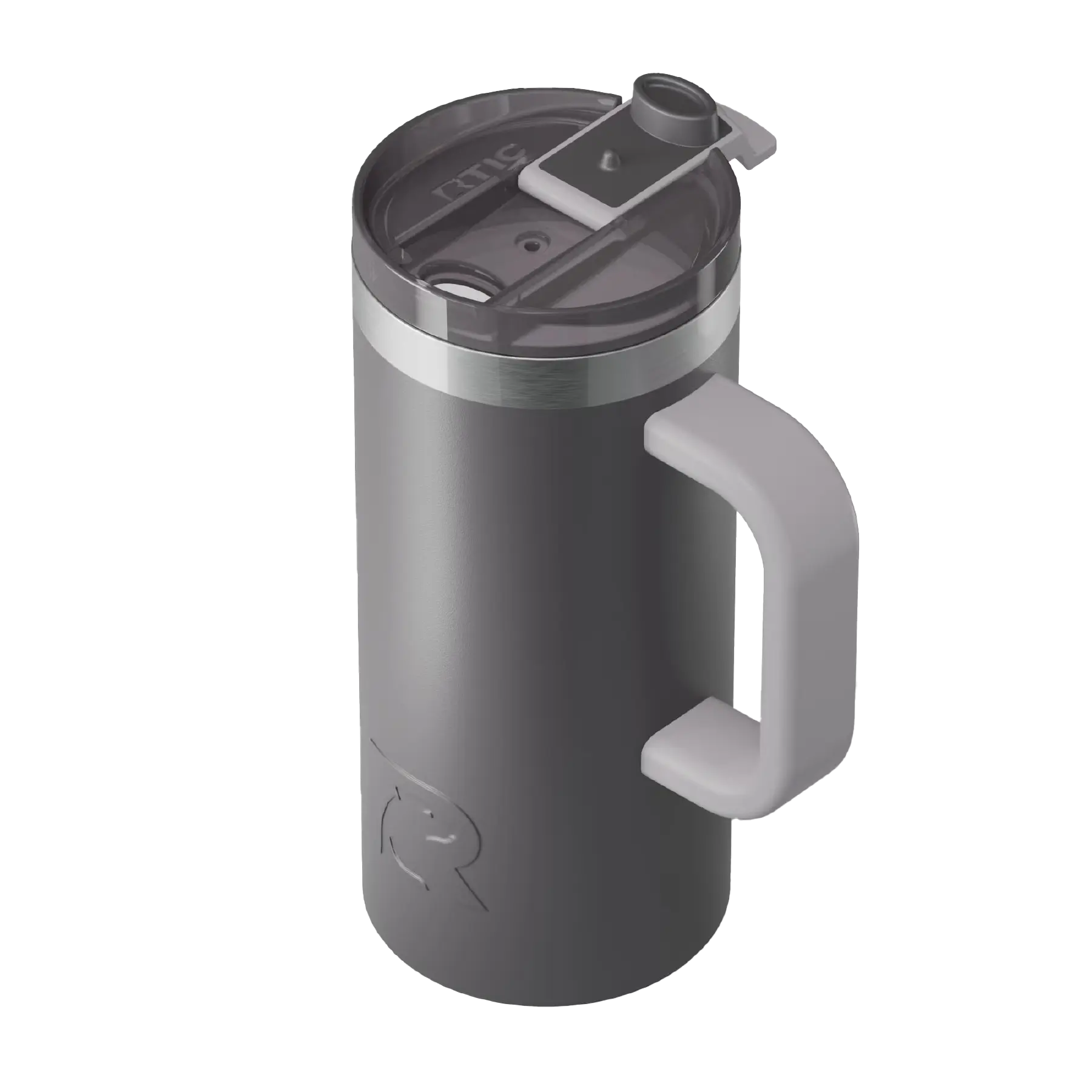 Spill-resistant flip lid for graphite RTIC 16 oz Road Trip travel mug