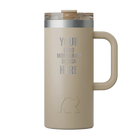 Personalized beach RTIC 16 oz Road Trip ceramic-lined travel mug with custom laser engraved logo, monogram, or design