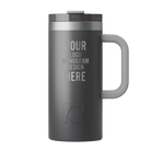 Personalized graphite RTIC 16 oz Road Trip ceramic-lined travel mug with custom laser engraved logo, monogram, or design