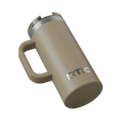 Built-in silicone anti-slip base on beach RTIC 16 oz Road Trip travel mug