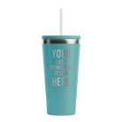 Personalized lagoon RTIC 20 oz Everyday ceramic-lined tumbler with custom laser engraved logo, monogram, or design