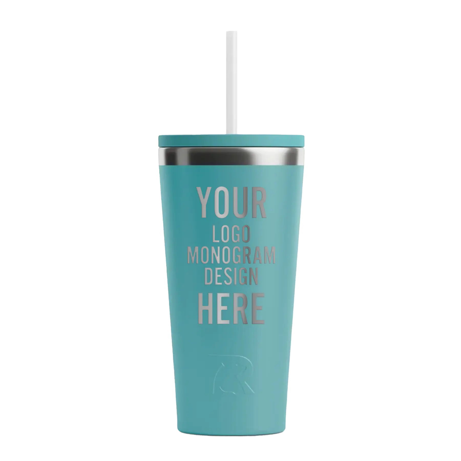 Personalized lagoon RTIC 20 oz Everyday ceramic-lined tumbler with custom laser engraved logo, monogram, or design