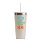 Personalized beach RTIC 20 oz Everyday ceramic-lined tumbler with custom UV full color printed logo, monogram, or design