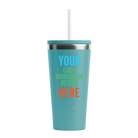 Personalized lagoon RTIC 20 oz Everyday ceramic-lined tumbler with custom UV full color printed logo, monogram, or design