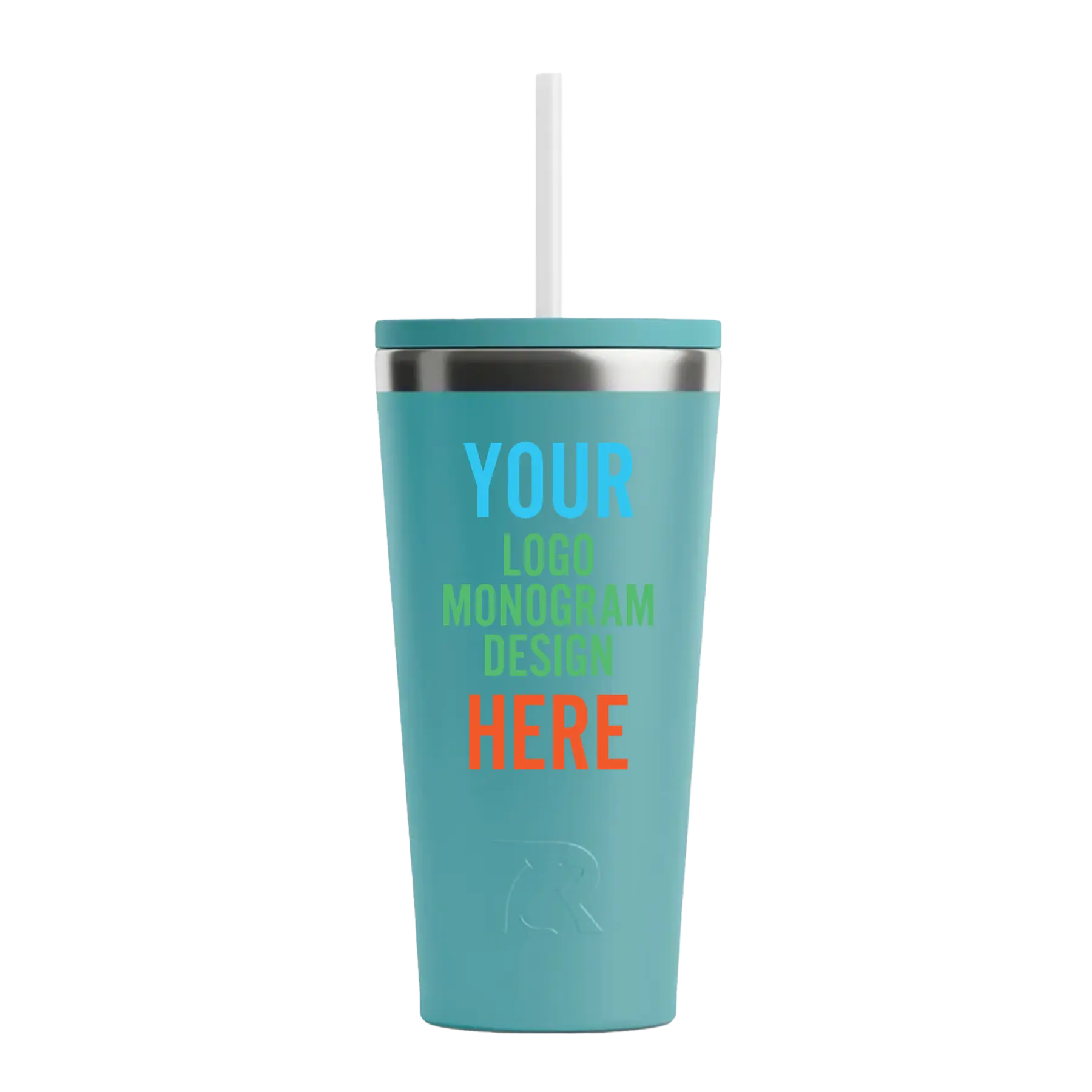 Personalized lagoon RTIC 20 oz Everyday ceramic-lined tumbler with custom UV full color printed logo, monogram, or design