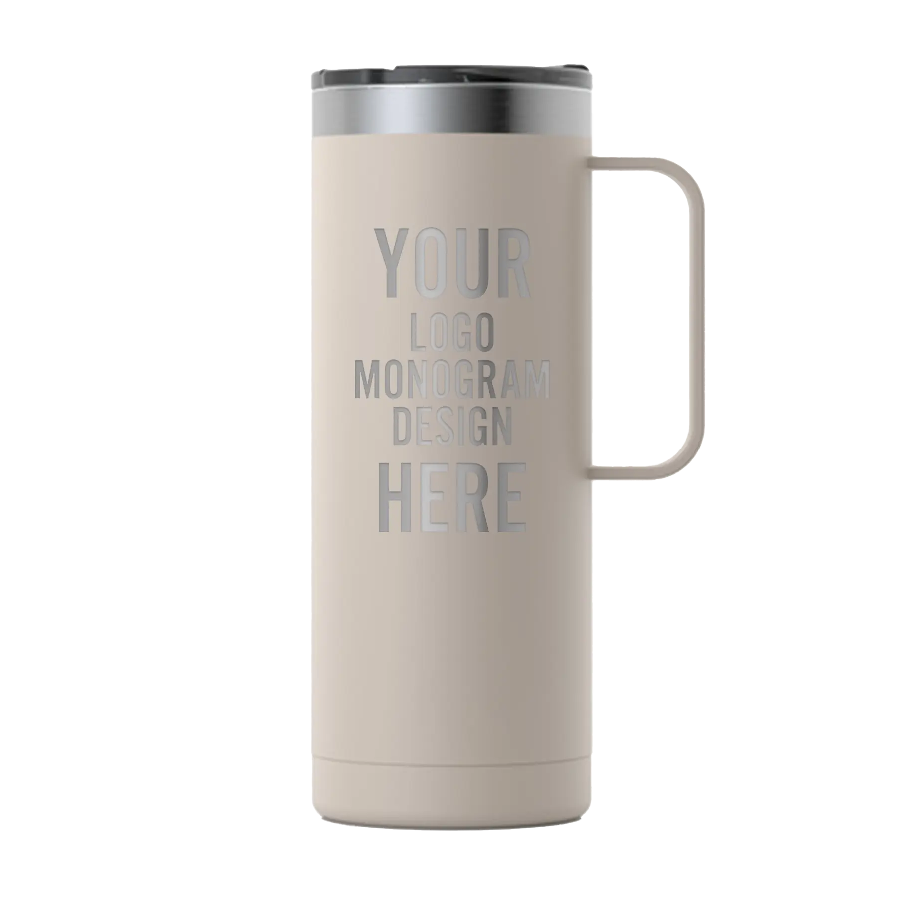 RTIC 20 oz Stainless Steel Insulated Travel Mug, Splash-Proof Lid, Beach, Beige