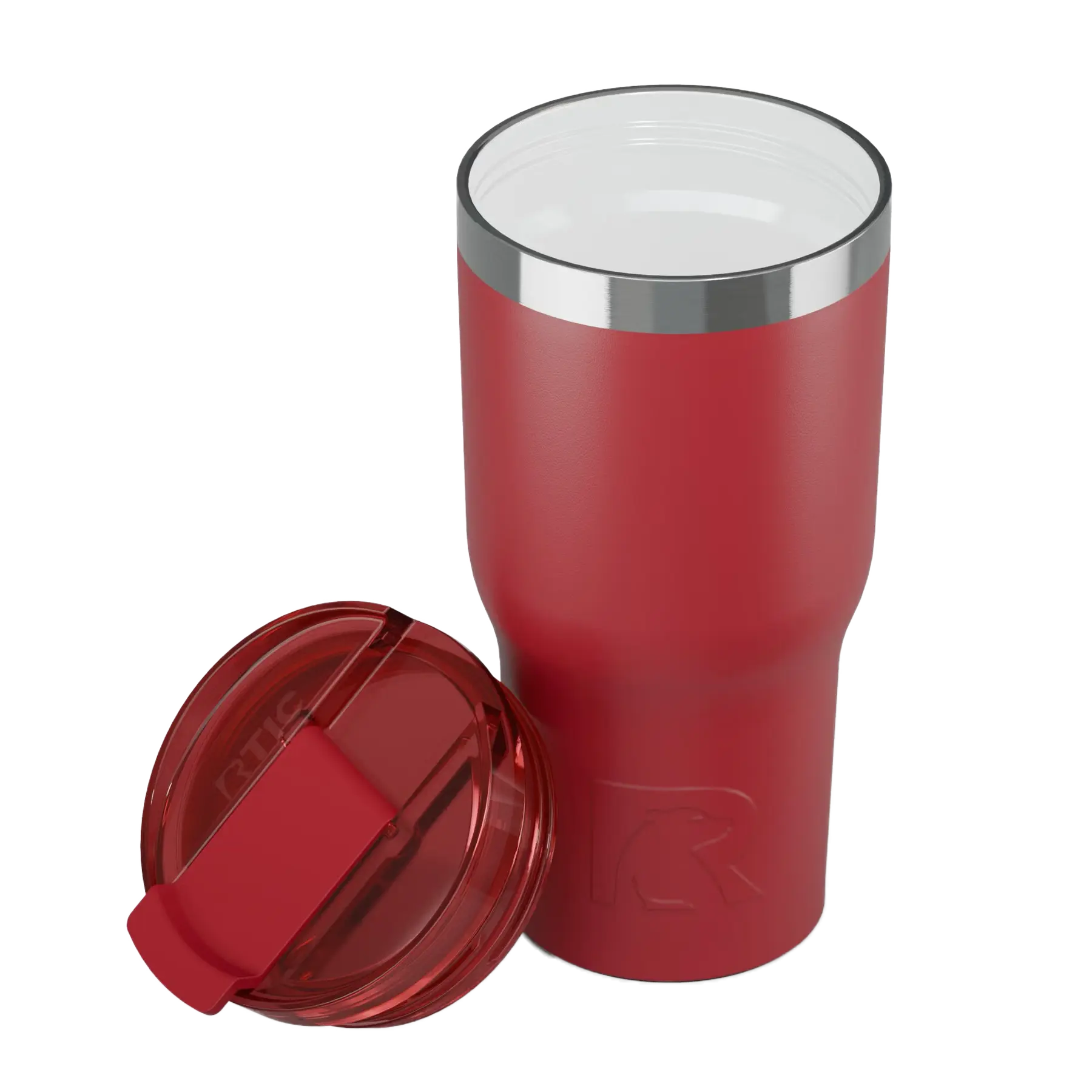 Ceramic-lined interior of flag red RTIC 20 oz Essential tumbler