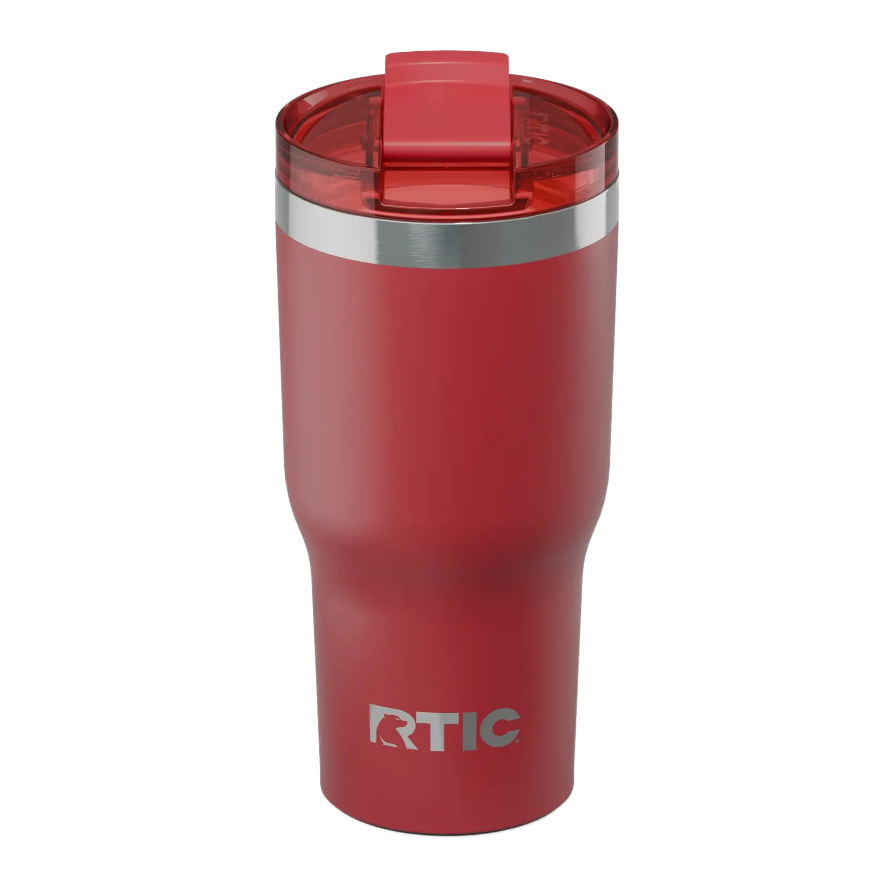Spill-resistant travel lid for flag red RTIC 20 oz Essential tumbler
