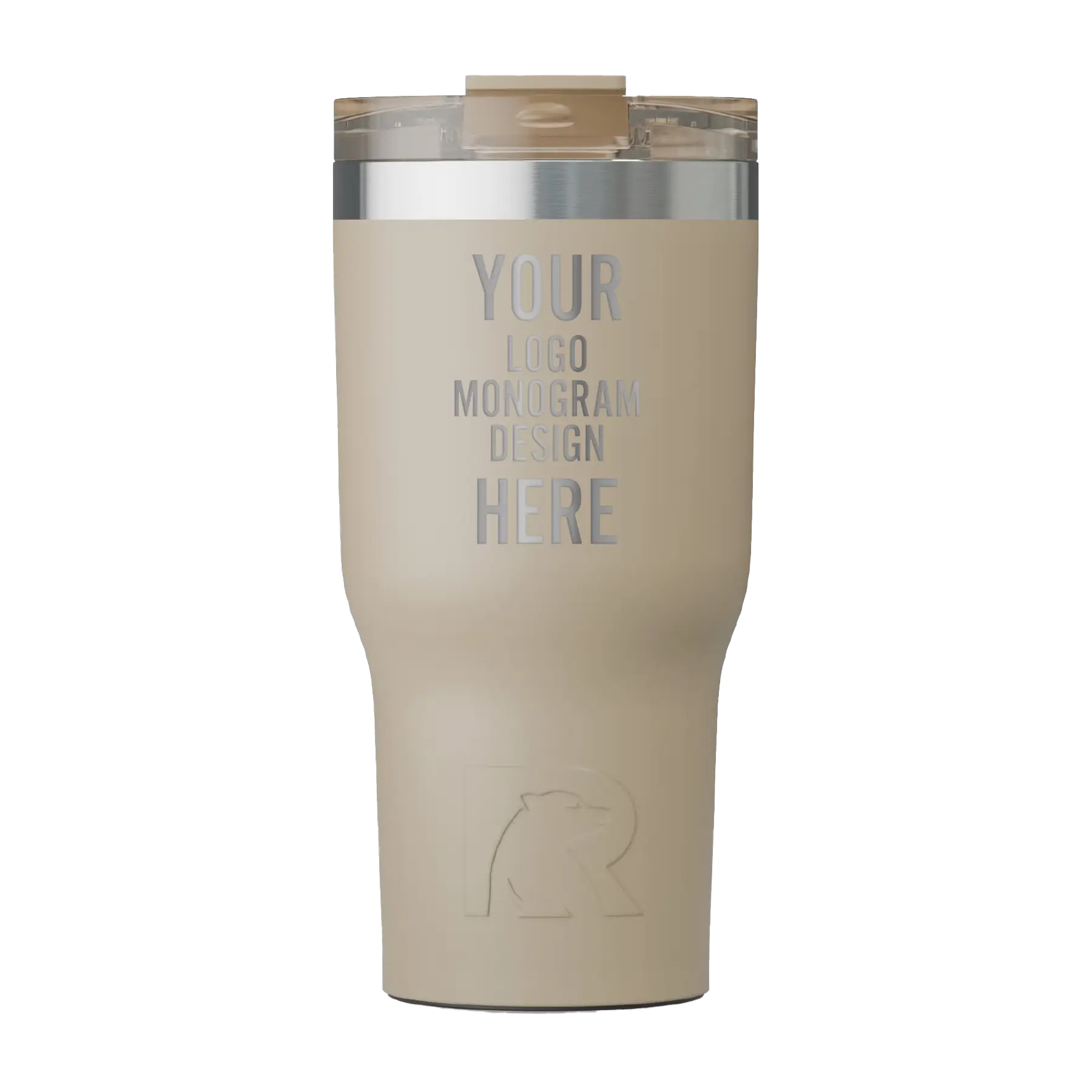 Personalized beach RTIC 20 oz Essential ceramic-lined tumbler with custom laser engraved logo, monogram, or design