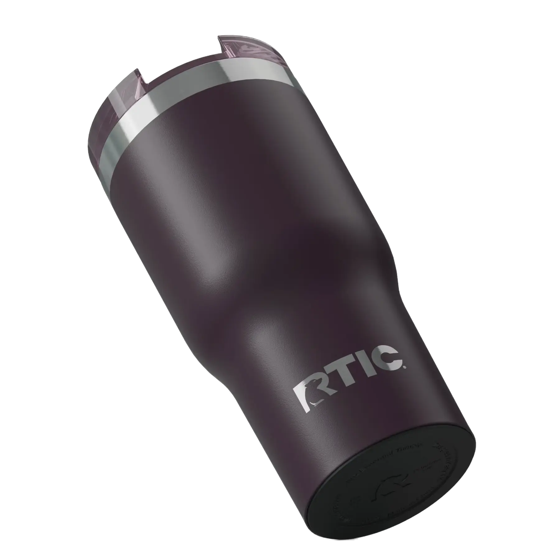 Built-in silicone anti-slip base on plum RTIC 20 oz Essential tumbler