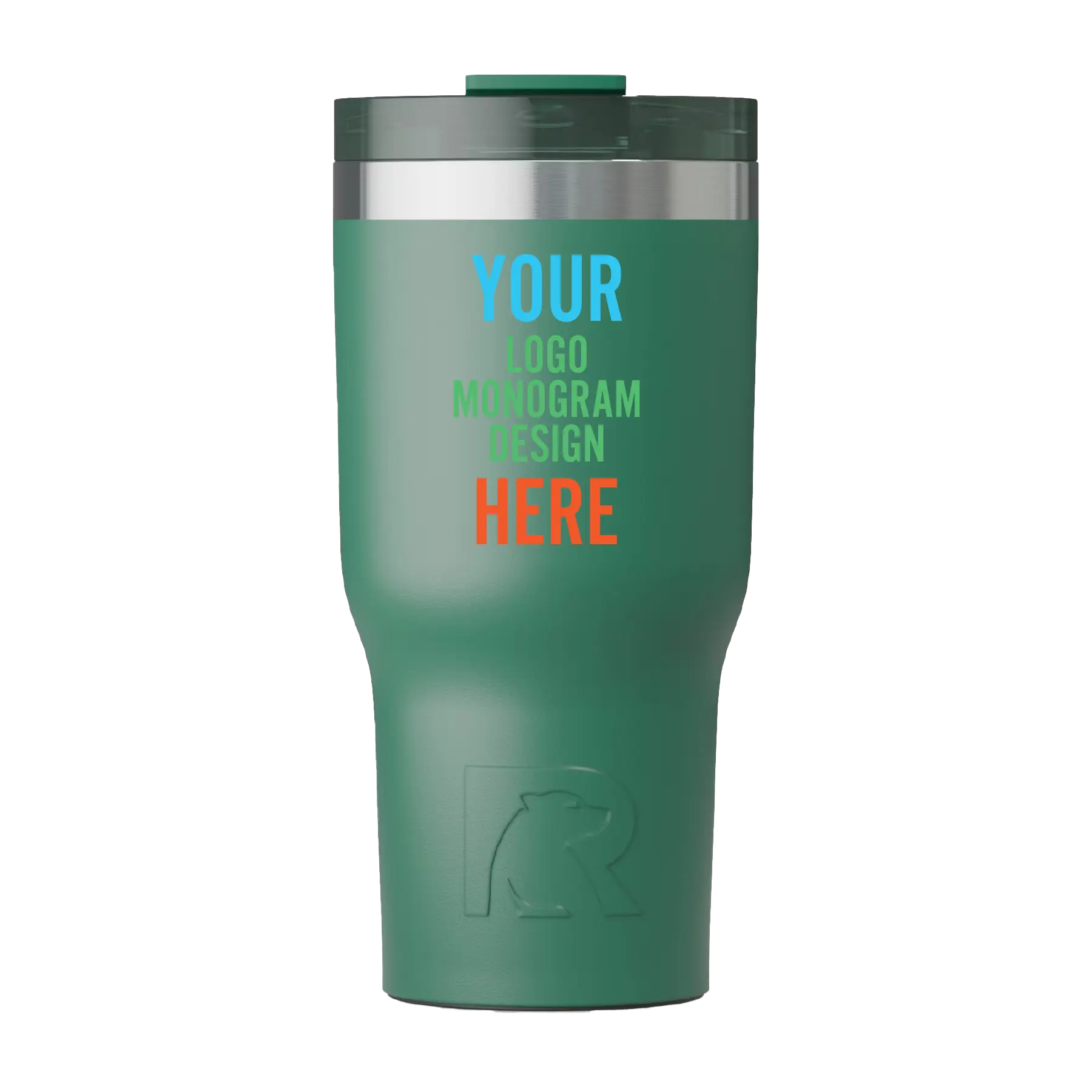 Personalized pine tree RTIC 20 oz Essential ceramic-lined tumbler with custom UV full color print logo, monogram, or design