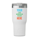 Personalized white RTIC 20 oz Essential ceramic-lined tumbler with custom UV full color print logo, monogram, or design