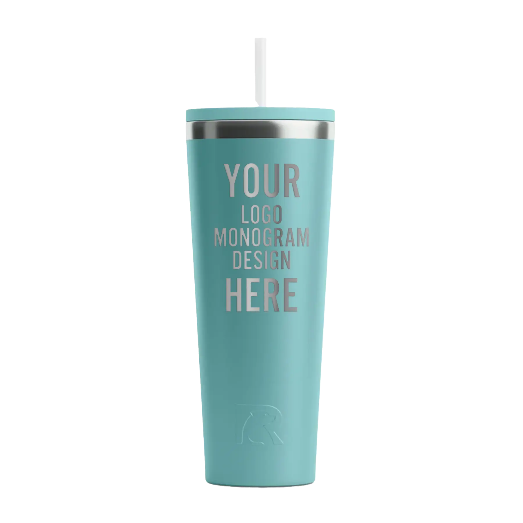 Personalized lagoon RTIC 28 oz Everyday ceramic-lined tumbler with custom laser engraved logo, monogram, or design