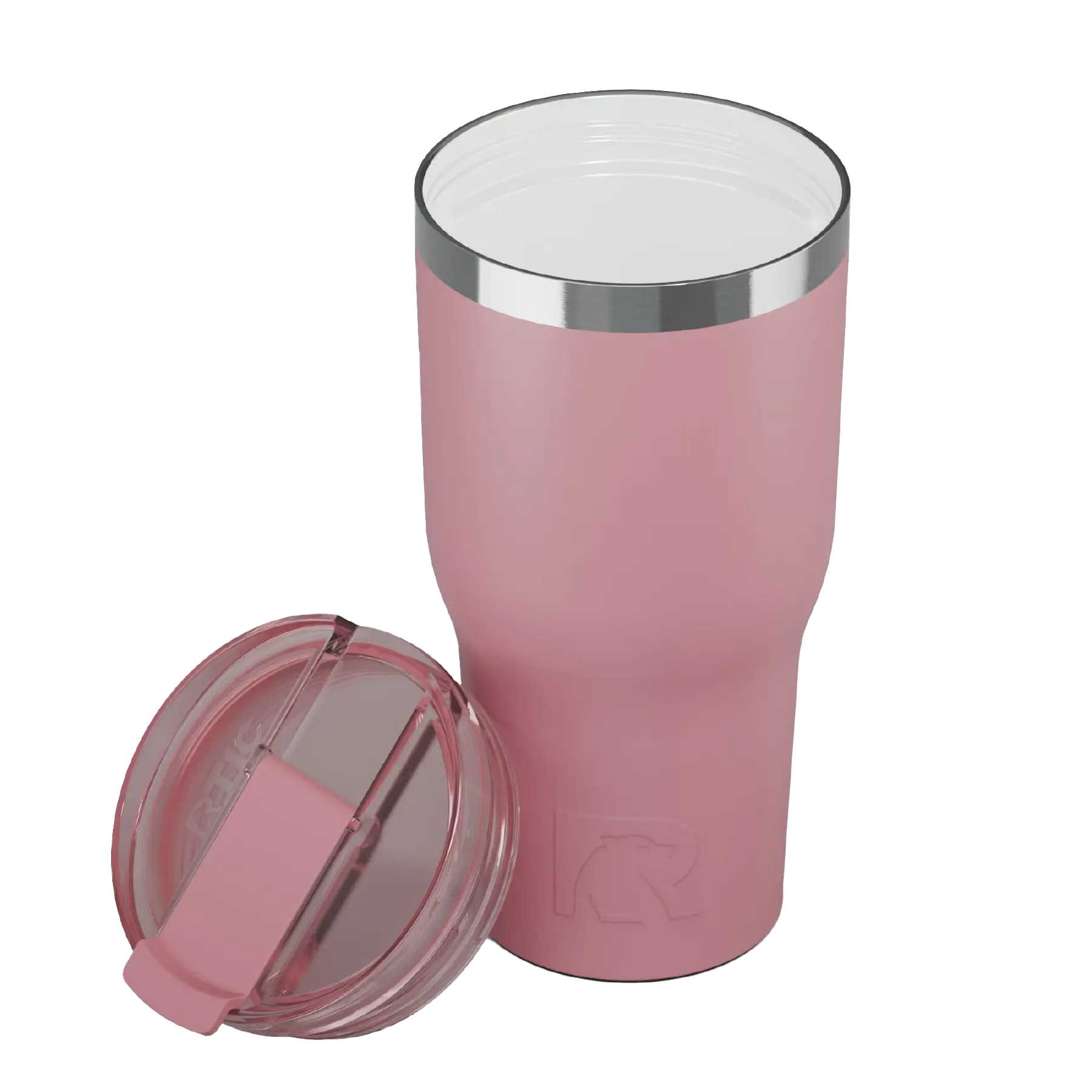 Ceramic-lined interior of dusty rose RTIC 30 oz Everyday tumbler