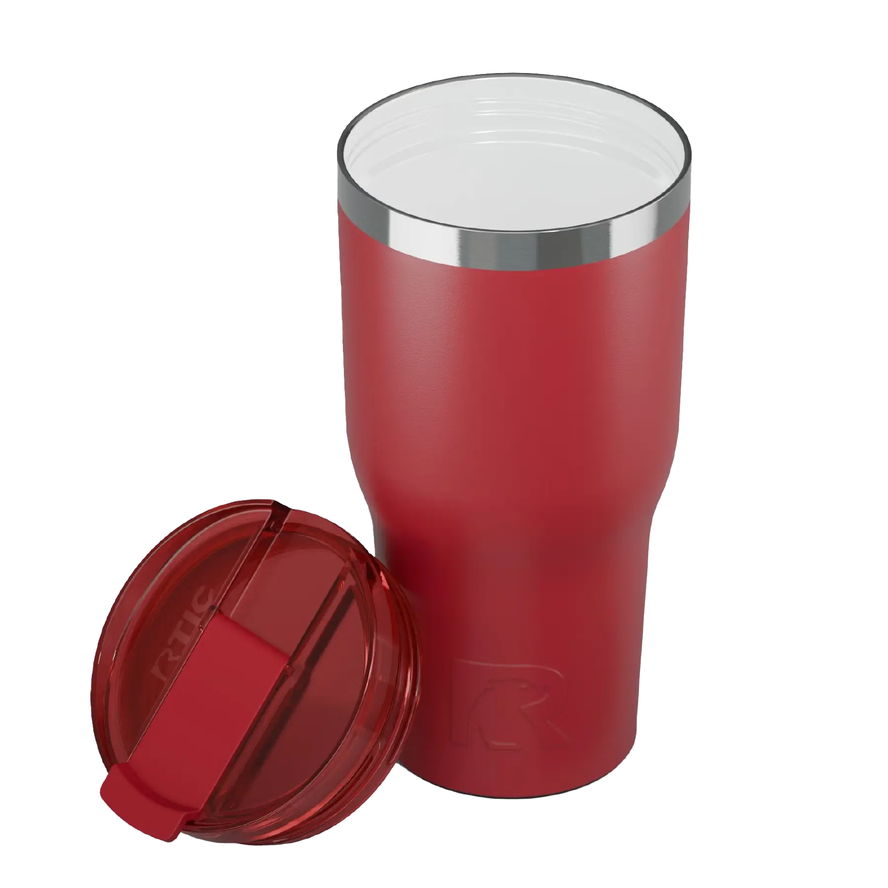 Ceramic-lined interior of flag red RTIC 30 oz Everyday tumbler