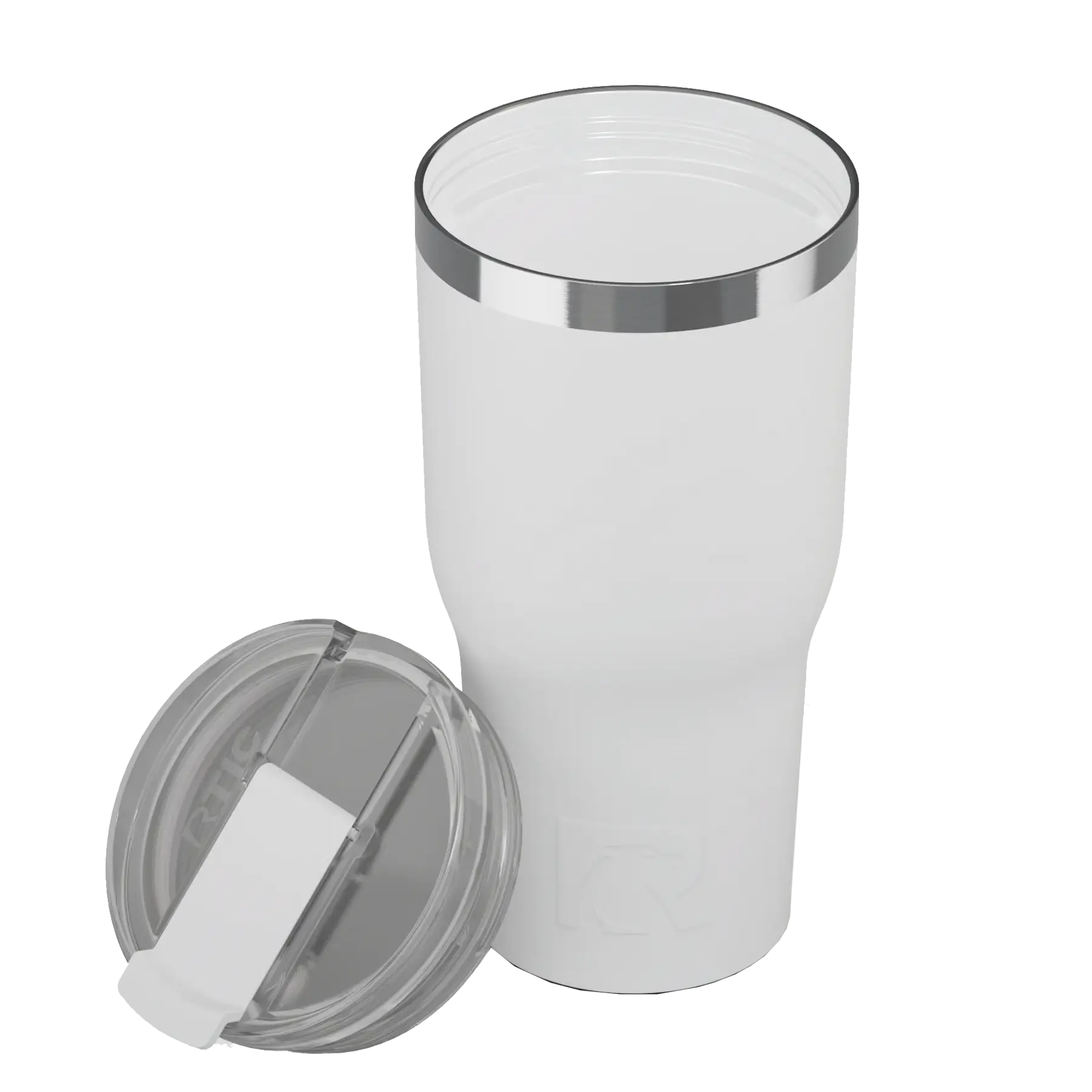 Ceramic-lined interior of white RTIC 30 oz Everyday tumbler