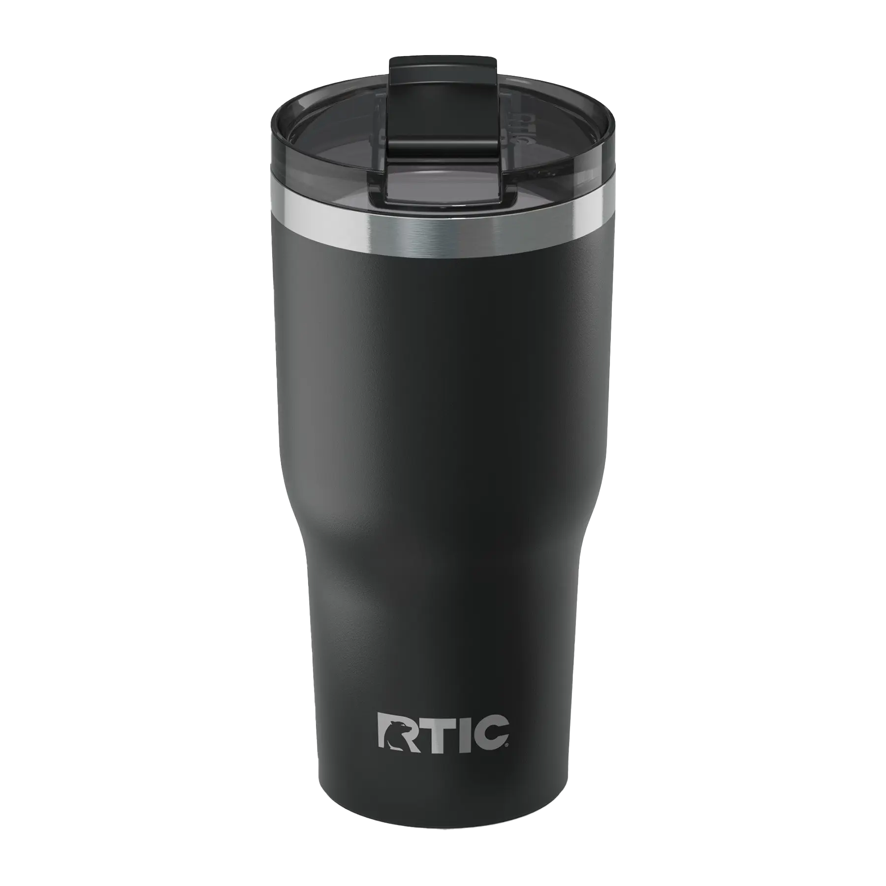 Spill-resistant travel lid for black RTIC 30 oz Essential tumbler