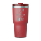 Personalized flag red RTIC 30 oz Essential ceramic-lined tumbler with custom laser engraved logo, monogram, or design