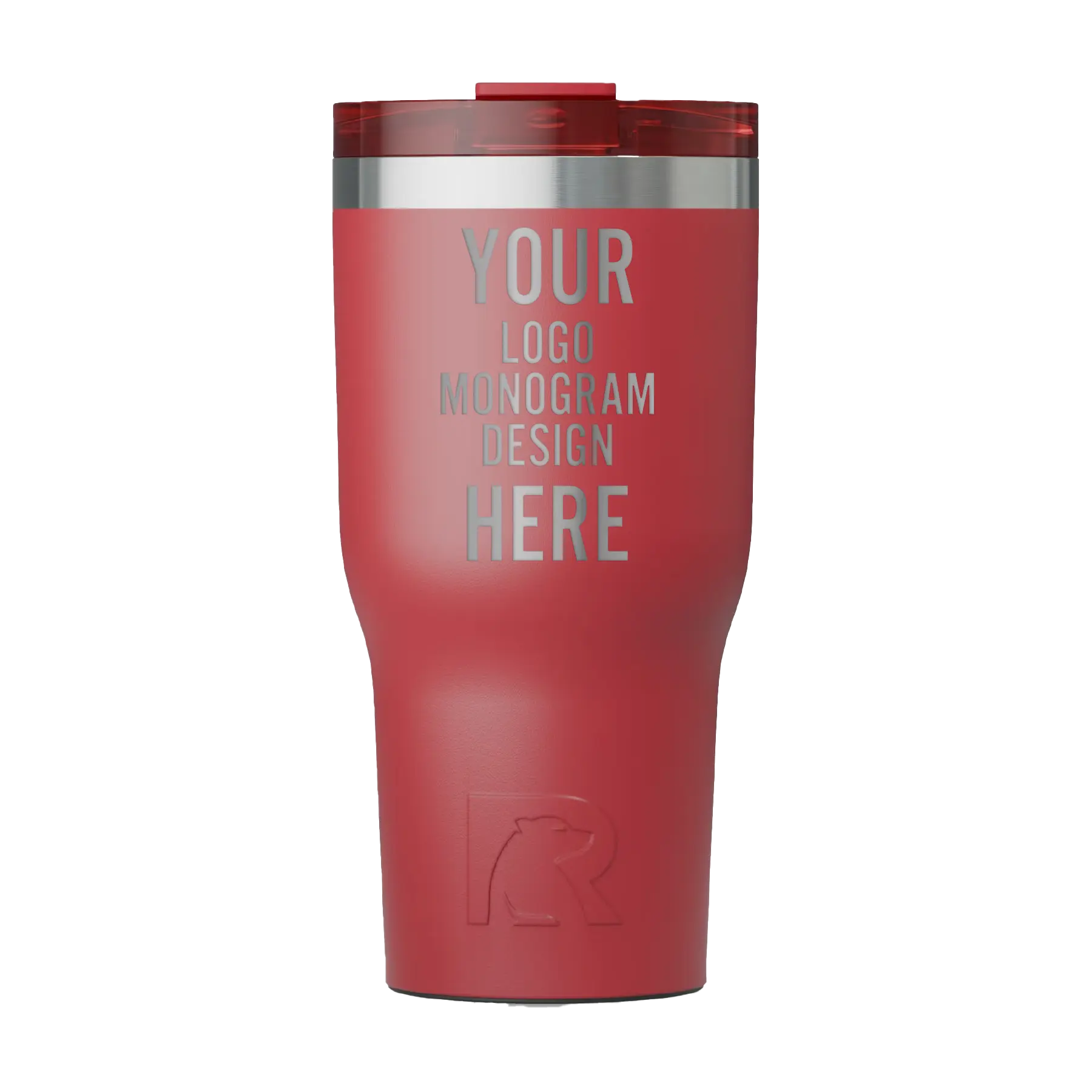 Personalized flag red RTIC 30 oz Essential ceramic-lined tumbler with custom laser engraved logo, monogram, or design