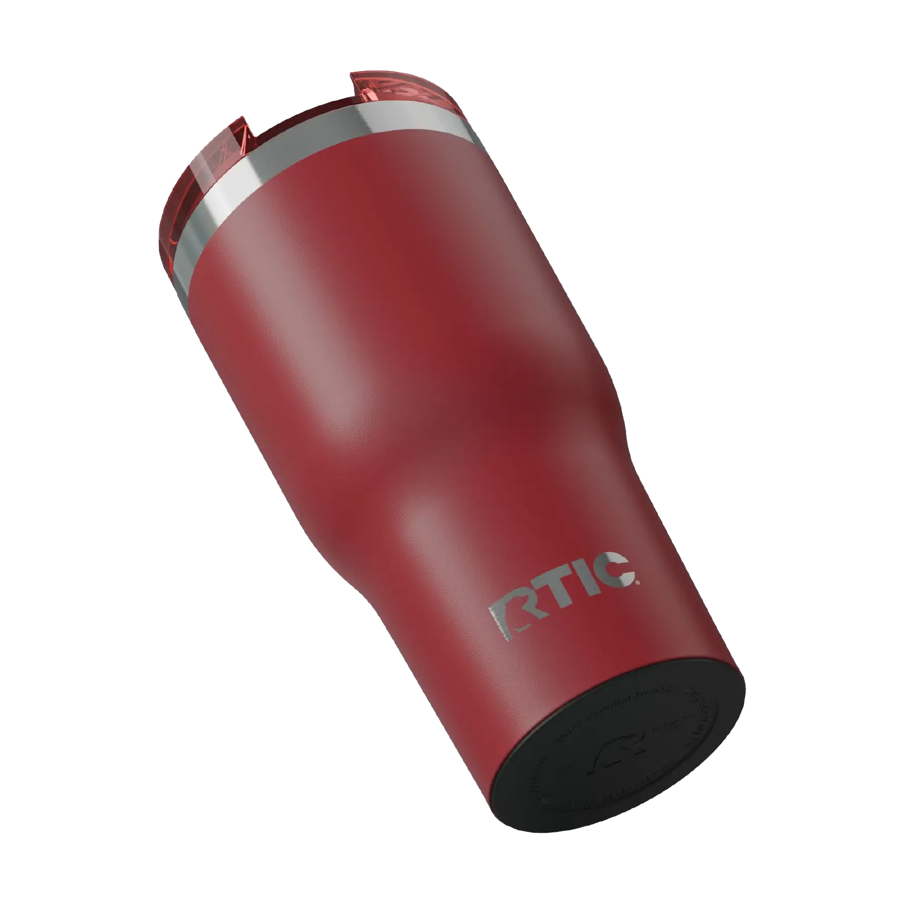 Built-in silicone anti-slip base on flag red RTIC 30 oz Essential tumbler