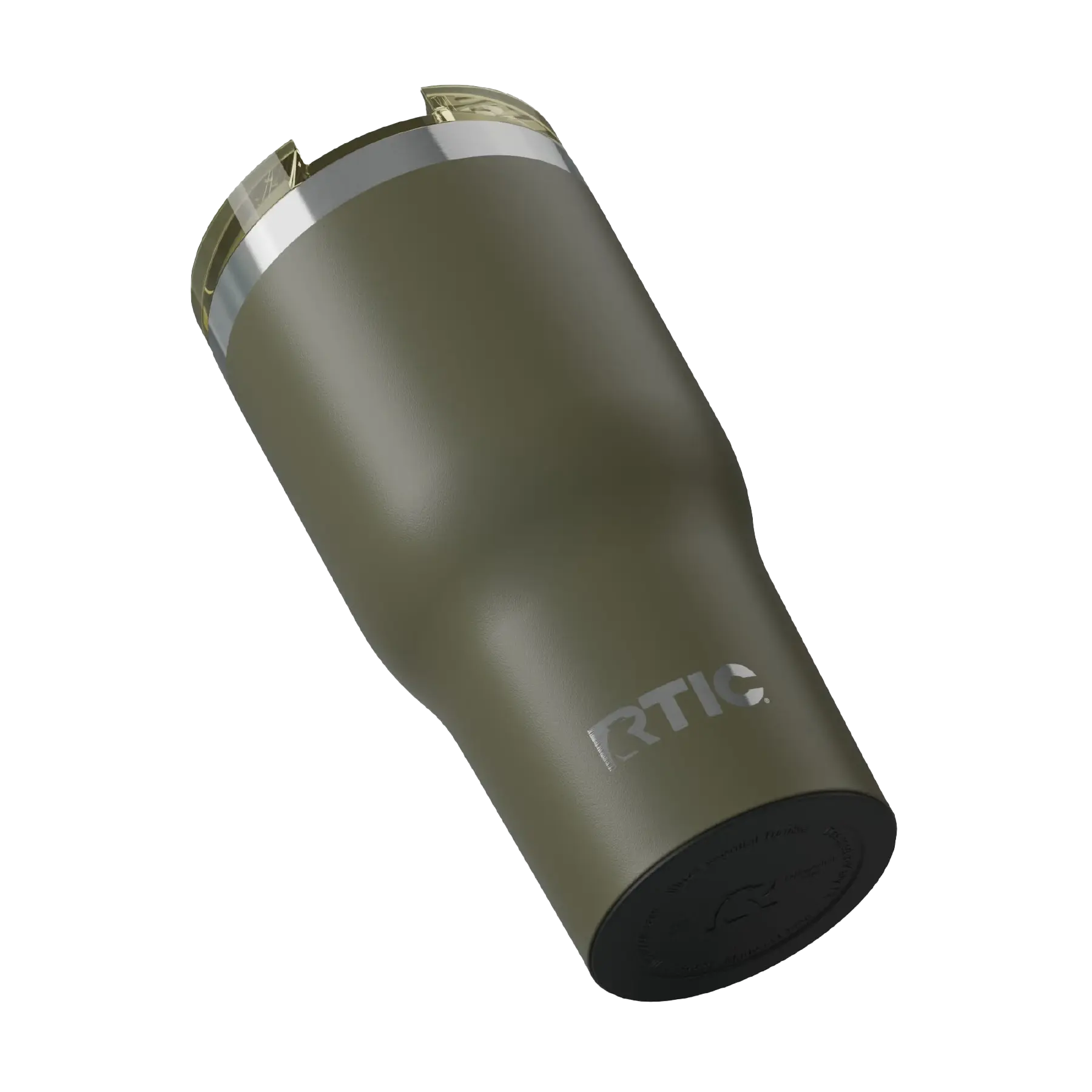 Built-in silicone anti-slip base on olive RTIC 30 oz Essential tumbler