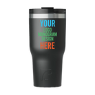 Personalized black RTIC 30 oz Essential ceramic-lined tumbler with custom UV full color printed logo, monogram, or design